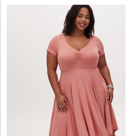 Nwt Torrid Size 00 Soft Handkerchief Skater Dress - Picture 3 of 7